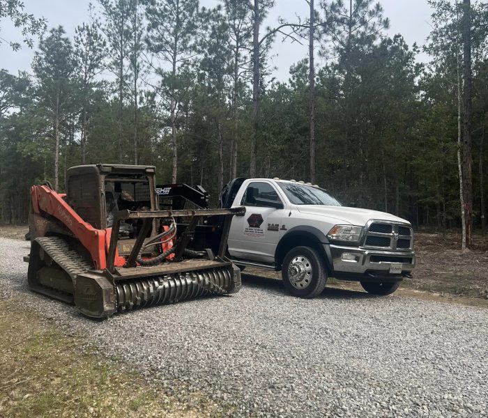 professional land clearing & forestry mulching services being done